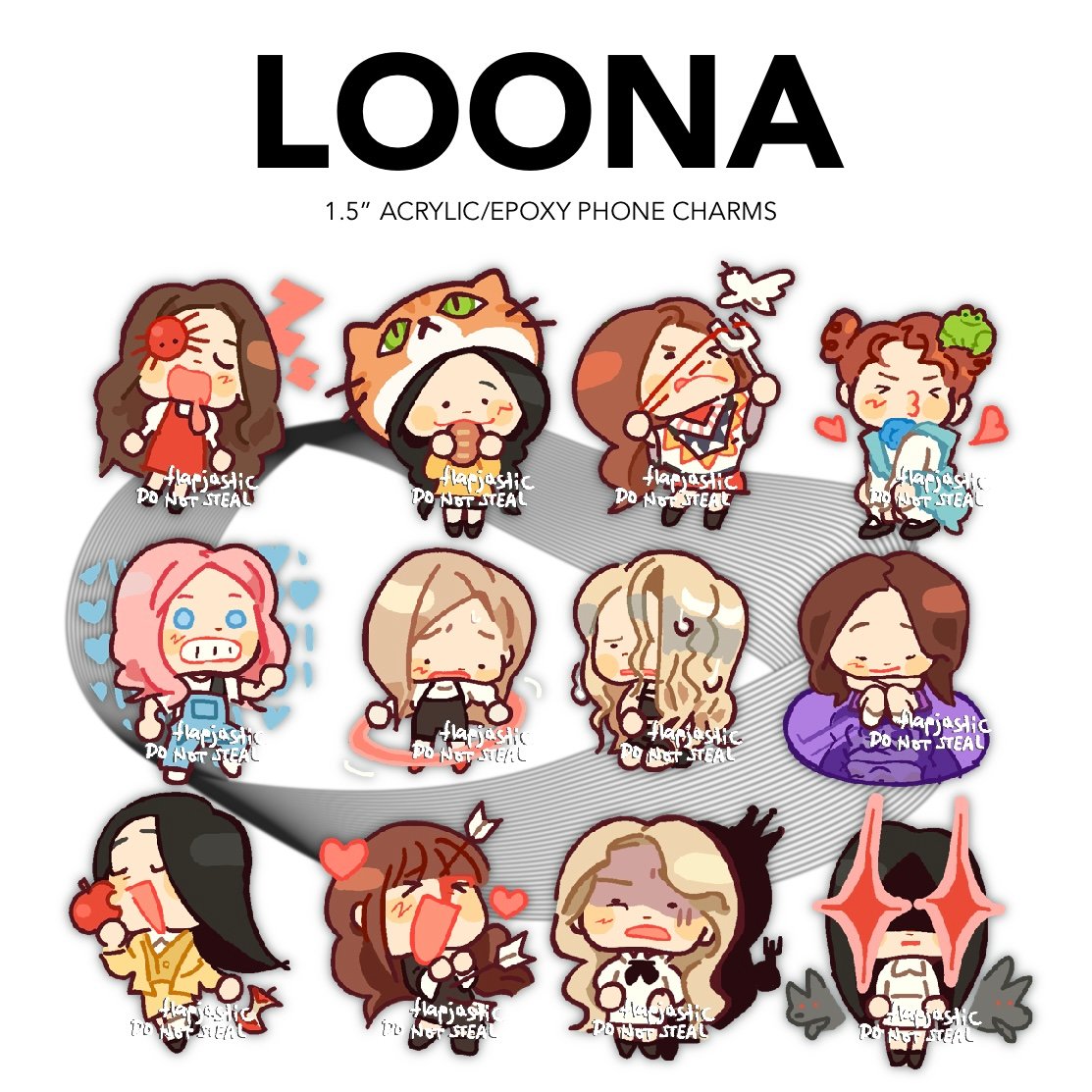last chance) LOONA Solo Debut Acrylic Phone Charms | flapjastic's